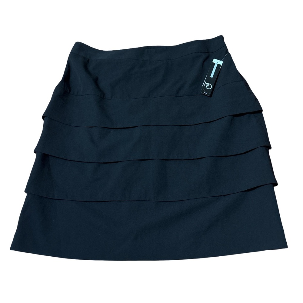 New Directions Black A Line Skirt Tiered